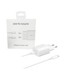 Travel Adaptor EP-TA800NB USB Type C 25W with Type C to Type C Cable (5A) White Travel Adaptor EP-TA800NB USB Type C 25W with Type C to Type C Cable (5A) White